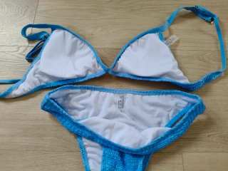 Bikini azul texturizado