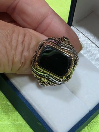Anillo Plata Ley y Oro 18kl Antiguo Prada