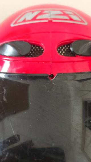 Casco NZI rosso scooter visiera nera