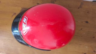 Casco NZI rosso scooter visiera nera