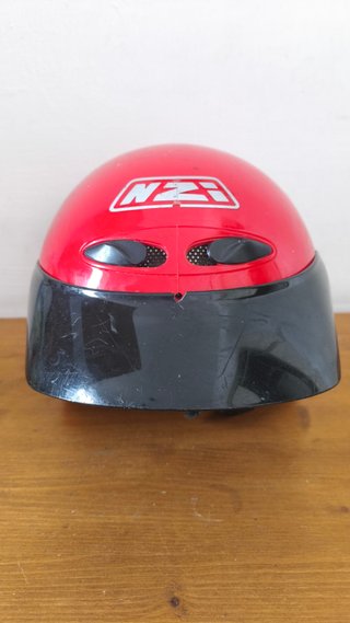 Casco NZI rosso scooter visiera nera
