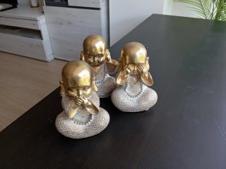 3 Budas Decorativos Dorados