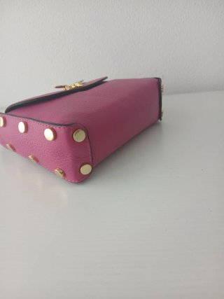 Bolso Piel Italiana Abeja Dorado Rosa