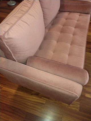 Sofá rosa 2 plazas terciopelo