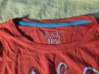 Camiseta de manga corta gato surf time, rojo  M