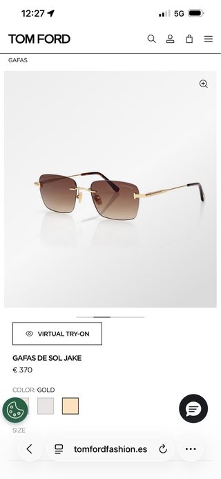 Gafas de sol Tom Ford Jake Oro.
