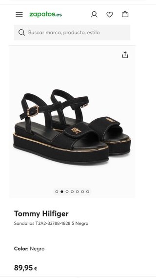 Sandalias Tommy Hilfiger Talla 39 Negras Doradas