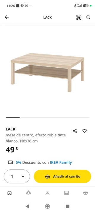 Mesa Lack Ikea Madera