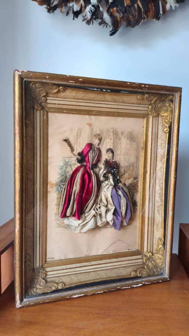 Cuadro moda siglo XIX tableau habillé