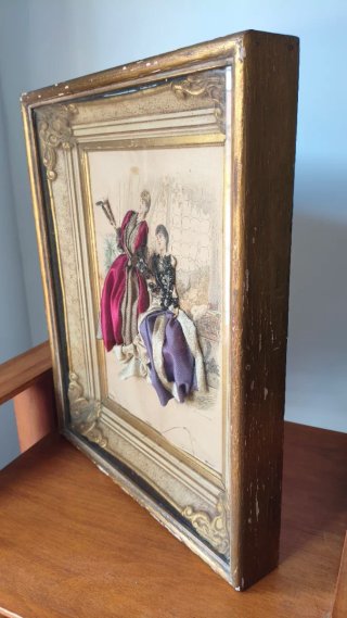 Cuadro moda siglo XIX tableau habillé