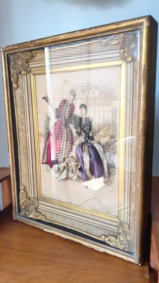 Cuadro moda siglo XIX tableau habillé
