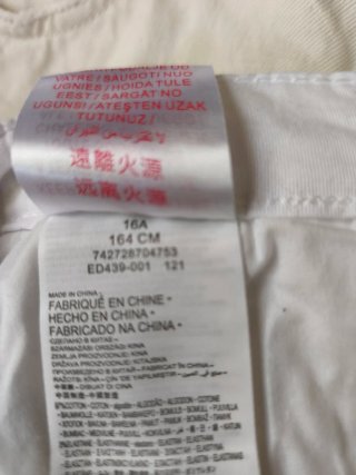 Pantalón corto vaquero Levi's blanco T.16 años