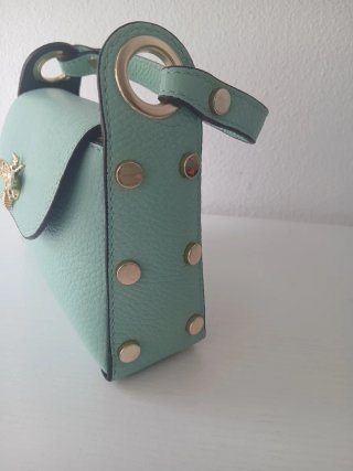 Bolso piel italiana abeja dorado