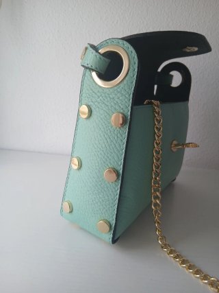 Bolso piel italiana abeja dorado