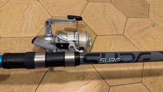 Caña de pesca Caperlan Surf 420 + carrete Bauxit-1