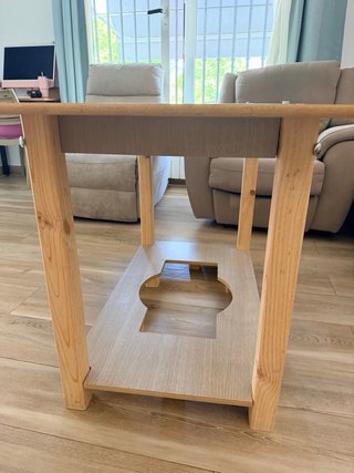 Mesa Camilla Madera y Cristal 120x70cm