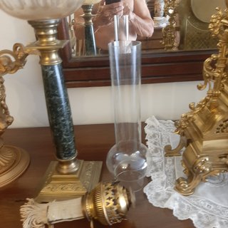 Quinquer de columna verde y cristal