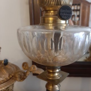 Quinquer de columna verde y cristal