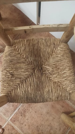Seggiole vintage per bambini (legno e iuta)