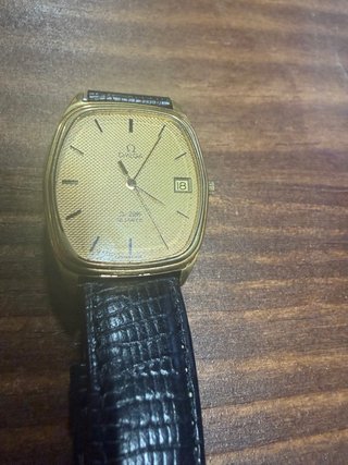 Omega De Ville Reloj de Oro y Cuero Negro