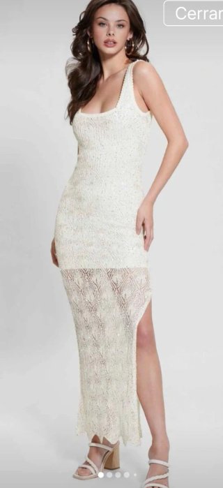 Vestido largo de punto GUESS con lentejuelas (Nuev