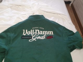 Sudadera Voll Damm XL Verde Media Cremallera. New!
