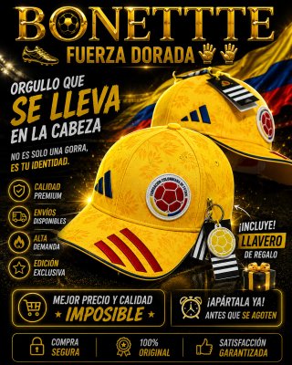 Gorra Deportiva Colombia Bonette Dorada