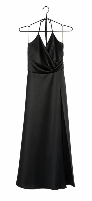 Vestido negro satinado