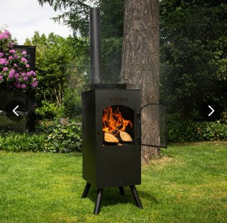 Chimenea / Barbacoa Negra BONFEU Exterior/Interior