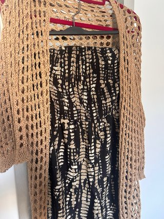 Conjunto mujer beige y negro