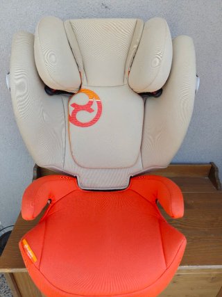 Silla de coche Isofix Cybex naranja y beige