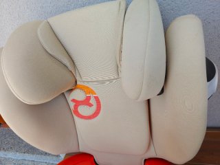 Silla de coche Isofix Cybex naranja y beige
