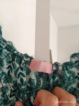 Vestido largo verde estampado