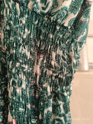 Vestido largo verde estampado