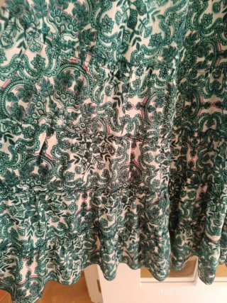 Vestido largo verde estampado