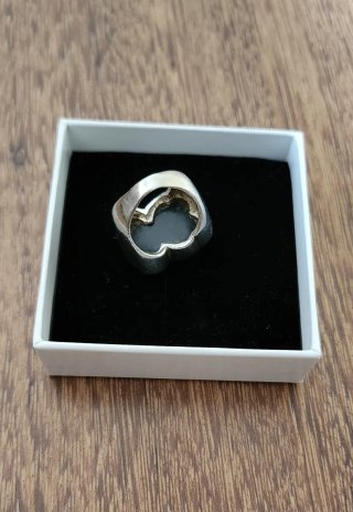 Anillo Tous Oso Onix Plata