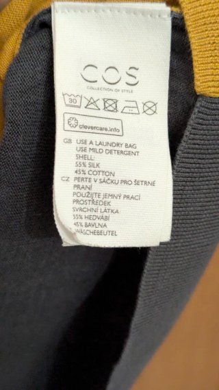 Polo COS Mostaza Talla M Seda y Algodón
