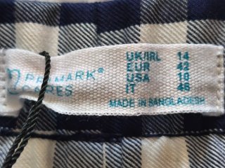 Pantalón cuadros Vichy Primark Talla 42