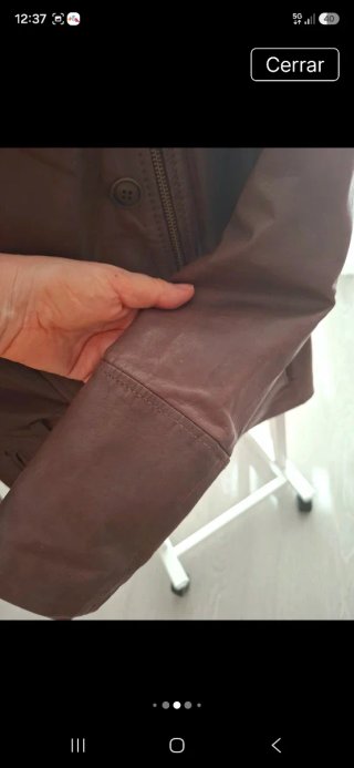 Chaqueta de cuero marrón mujer Talla L
