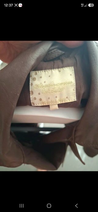 Chaqueta de cuero marrón mujer Talla L