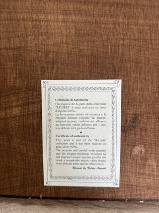 Cuadro religioso, Plata 925 Ricordi Valore Argenti