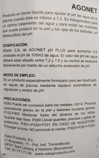 Aumentador PH y Floculante Piscina 5L