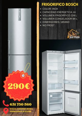 Frigorífico Bosch Inox 224L + 94L Congelador
