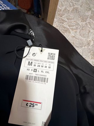Vestido Zara Raso Negro Talla M