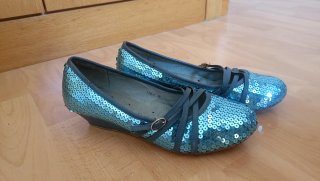 Zapatos de fiesta azul plateado talla 36