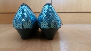 Zapatos de fiesta azul plateado talla 36