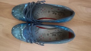Zapatos de fiesta azul plateado talla 36
