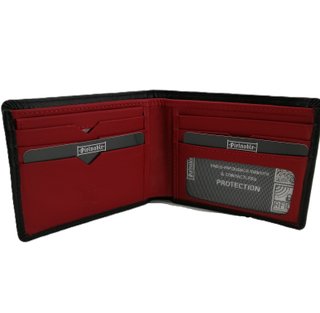 Cartera PielNoble Negra Roja Nueva