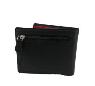 Cartera PielNoble Negra Roja Nueva