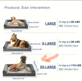 Cama viscoelástica para perros grandes XXL